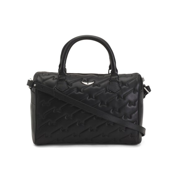 ZADIG & VOLTAIRE NOIR Leather Medium Sunny Wings Quilted Satchel - Picture 1 of 2